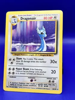 Base Set Rare Pokemon Card DRAGONAIR - 18/102 - MP+ - Image 2