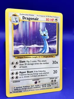 Base Set Rare Pokemon Card DRAGONAIR - 18/102 - MP+ - Image 3