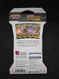 POKEMON EVOLVING SKIES SLEEVED BOOSTER PACK - UMBREON ART - FACTORY SEALED - Image 2
