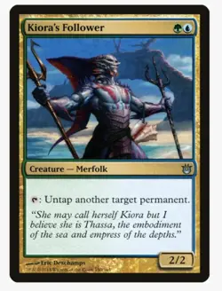 Kiora's Follower #52 DDO Magic Card in a Protective Sleeve - Image 1