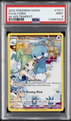 2022 POKEMON SWORD & SHIELD SILVER TEMPEST #TG11 FULL ART/ALTARIA PSA 9 - Image 1