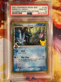 PSA 10 Mimikyu 136 SWSH136 Delta Species Celebrations Promo Black Star Pokemon - Image 1