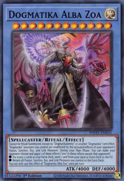 PHHY-EN031 Dogmatika Alba Zoa Super Rare 1st Edition Near Mint YuGiOh TCG - Image 1