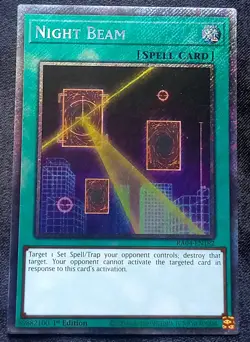 YuGiOh! Night Beam RA04-EN182 Platinum Secret Rare - Near Mint - Image 1