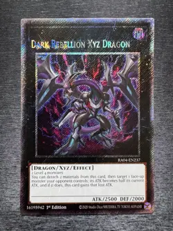 YuGiOh! Dark Rebellion Xyz Dragon RA04 - Error Misprint Name Shift 1st Edition - Image 2