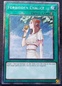 YuGiOh! Forbidden Chalice RA04-EN137 Platinum Secret Rare - Near Mint - Image 1