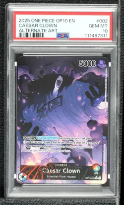 2025 One Piece Card Game: Royal Blood OP10 L English Caesar Clown PSA 10 GEM MT - Image 1