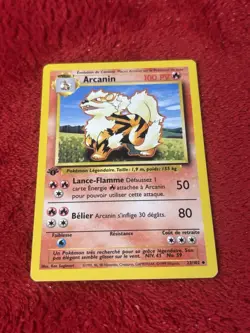 Pokemon Card - Arcanine Arcanin FRENCH 1st Edition Base Set 23/102 Played - Image 1