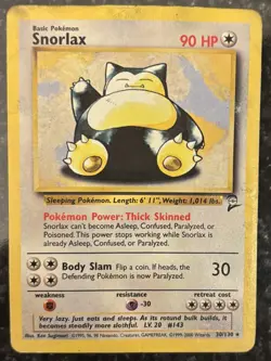 Snorlax 030/130 Base Set 2 Regular Rare HP/DMG Vintage 2000 Pokemon Card - Image 1