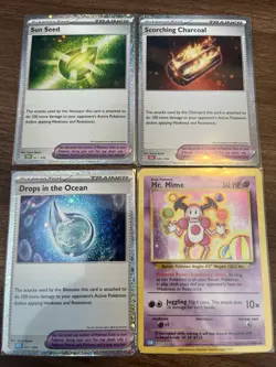 Pokemon Classic Collection 4 card lot Mr. Mime Sun Seed Scorching Charcoal Ocean - Image 1