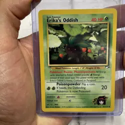 Erika's Oddish 47/132 Uncommon Gym Heroes Pokemon Card NM Vintage Nintendo WOTC - Image 1