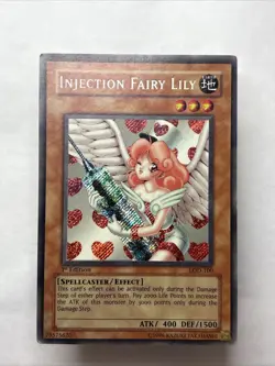 Injection Fairy Lily LOD-100 1st Edition Secret Rare Yugioh Card - Image 1