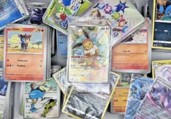 2000+ Pokemon Card Lot | C/U/R + Ex | 173 Eevee Promo | Pins + Sleeves | - Image 1
