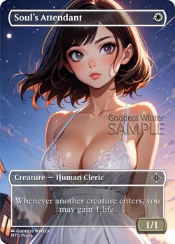 MTG - Soul's Attendant - Fanart Borderless Style - EDH / Playtest - Image 1
