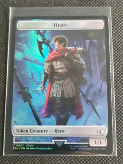 Hero (0007) | Treasure (0023) Double-Sided Token - Foil - MTG: Final Fantasy FIN - Image 1