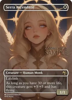 MTG - Serra Ascendant- Fanart Borderless Style - EDH / Playtest - Image 1