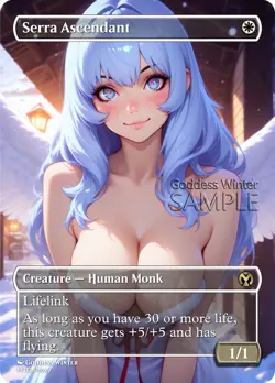 MTG - Serra Ascendant- Fanart Borderless Style - EDH / Playtest - Image 1