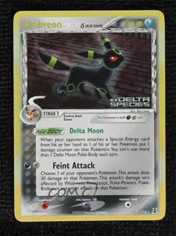 Umbreon Reverse Foil Pokemon EX Delta Species #17 2005 - Image 1