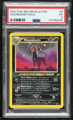 Houndoom Holo Pokemon Neo Revelation PSA 5 2001 - Image 1