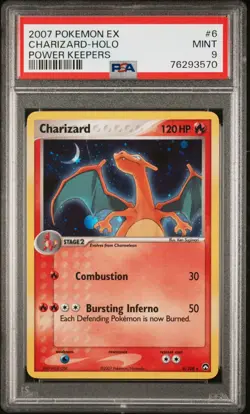 Pokemon TCG Karte - 2007 EX Power Keepers Charizard #6/106 Holo Mint PSA 9 - Image 1