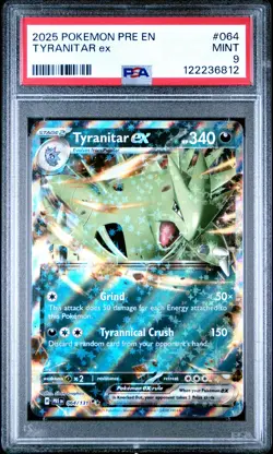 Tyranitar Ex 2025 Pokemon Pre En-Prismatic Evolutions #064/131 PSA - Image 1