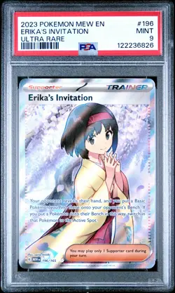 Erika'S Invitation 2023 Pokemon Mew En-151 #196/165 Ultra Rare PSA 9 - Image 1