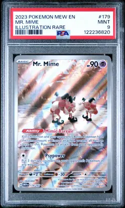 Mr. Mime 2023 Pokemon Mew En-151 #179/165 Illustration Rare PSA 9 - Image 1