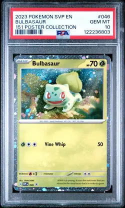 Bulbasaur 2023 Pokemon Svp En-Sv Black Star Promo #046 151 Poster PSA 10 - Image 1