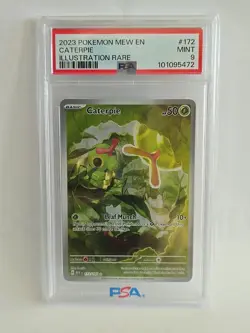 PSA 9 MINT 2023 POKEMON MEW EN-151 #172 CATERPIE ILLUSTRATION RARE ENGLISH - Image 1
