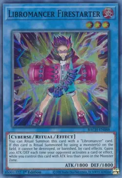 BACH-EN088 LIBROMANCER FIRESTARTER SUPER RARE 1ST EDITION NEAR MINT YuGiOh CARD - Image 1