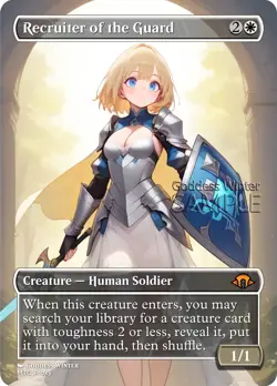 MTG - Recruiter of the Guard - Fanart Borderless Style - EDH / Playtest - Image 1