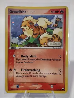 Growlithe 55/92 EX Legend Maker Reverse Holo Stamped Foil Pokemon Card MP CREASE - Image 1