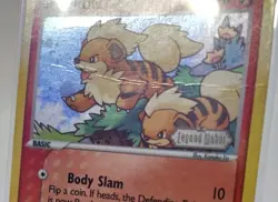 Growlithe 55/92 EX Legend Maker Reverse Holo Stamped Foil Pokemon Card MP CREASE - Image 2