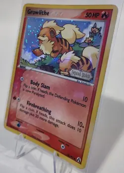 Growlithe 55/92 EX Legend Maker Reverse Holo Stamped Foil Pokemon Card MP CREASE - Image 4