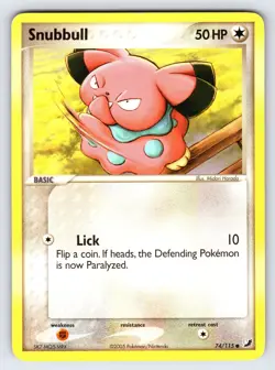 Snubbull 74/115 2005 EX Unseen Forces Pokemon Card TCG Nintendo Common - Lp/Vlp - Image 1