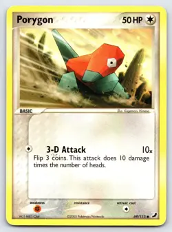 Porygon 69/115 2005 EX Unseen Forces Pokemon Card TCG Nintendo Common - Lp - Image 1