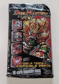 SEALED DUEL MASTERS STOMP-A-TRONS INVINCIBLE WRATH DM 06 CARD GAME BOOSTER PACK - Image 1