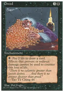 Greed - Light Play MTG 4th Edition - Image 1