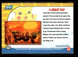 1999 Pokemon Topps - Pikachu's Vacation - Blue Logo A Great Day! #58 - Image 2