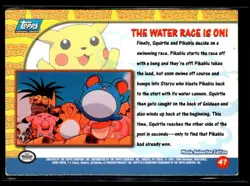 1999 Pokemon Topps - Pikachu's Vacation - Blue Logo The Water Race Is On ! #47 - Image 2