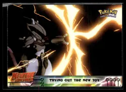 1999 Pokemon Topps - Mewtwo Strikes Back - Blue Logo Trying Out The New Toy #7 - Image 1