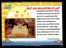 1999 Pokemon Topps - Pikachu's Vacation - Blue Logo Rest And Relaxation At Last - Image 2