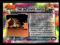 1999 Pokemon Topps - Mewtwo Strikes Back - Black Logo The Ultimate Match #34 - Image 2