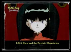 1999 Pokemon Topps - TV Animation Edition- Blue Logo - Holo Abra And The Psychic - Image 1