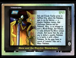 1999 Pokemon Topps - TV Animation Edition- Blue Logo - Holo Abra And The Psychic - Image 2