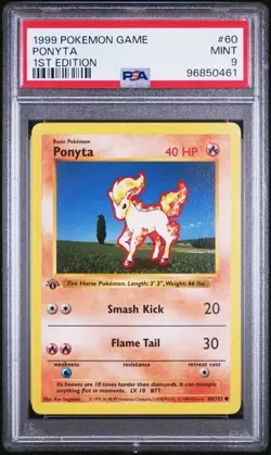 1999 POKEMON BASE SET 60 PONYTA 1ST EDITION PSA 9 MINT - Image 1