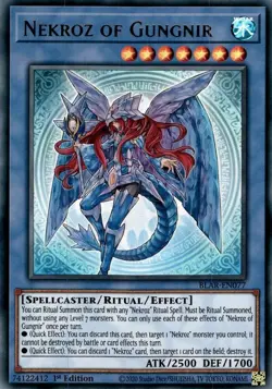 BLAR-EN077 NEKROZ OF GUNGNIR ULTRA RARE 1ST EDITION NEAR MINT YuGiOh TCG - Image 1