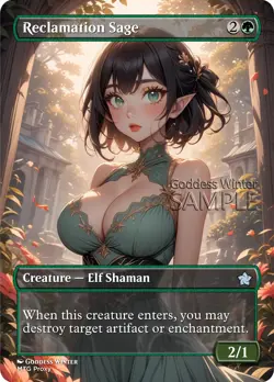 MTG - Reclamation Sage - Fanart Borderless Style - EDH / Playtest - Image 1