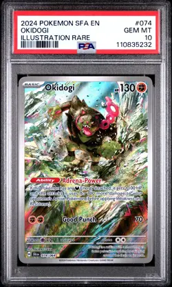 PSA 10 GEM MINT Okidogi 074/064 Shrouded Fable Pokemon Graded Card - Quick Ship - Image 1