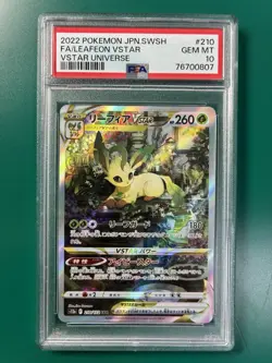 PSA 10 Gem Mint Leafeon Vstar 210/172 Vstar Universe Full Art 2022 Japanese Card - Image 1